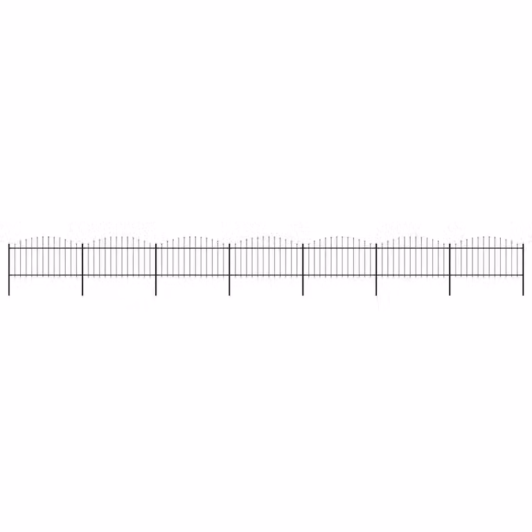 Recinzione da giardino vidaXL con punta a lancia in acciaio nero L: 1172 cm, H: 150 cm