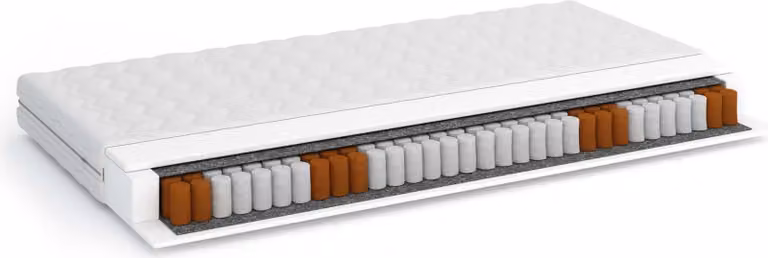 FURNLUX Materasso a molle Pass Bianco 80x160cm / Hauptfarbe: Weiß / Abmessungen: 80 x 160 x 18 cm