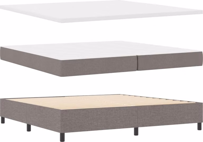 Maison Exclusive - Letto boxspring con strisce luminose a LED, color taupe, 200 x 200 cm, rivestimento in tessuto