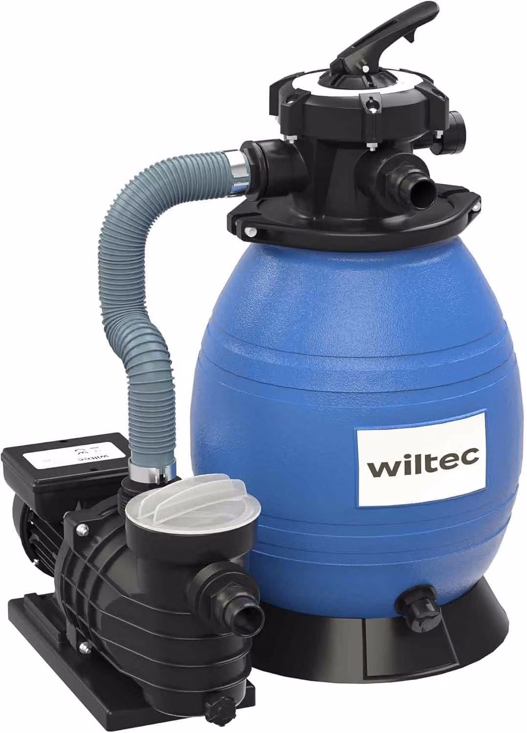 Sistema di filtraggio a sabbia da 370 W con serbatoio filtro da 26 litri e sistema di aspirazione automatica, pompa per piscina da 13.200 l/h
