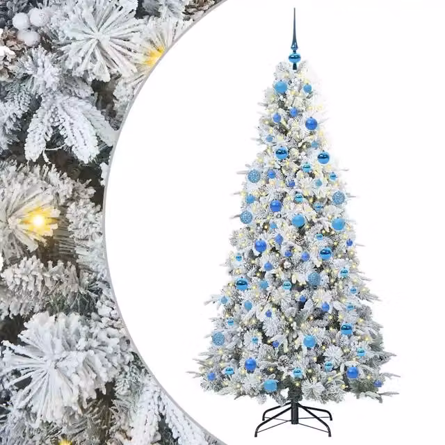 Albero di Natale artificiale bianco vidaXL con rami pieghevoli, Altezza: 180 cm