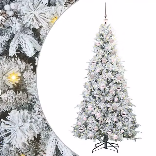 Albero di Natale artificiale bianco vidaXL con rami pieghevoli, Altezza: 180 cm