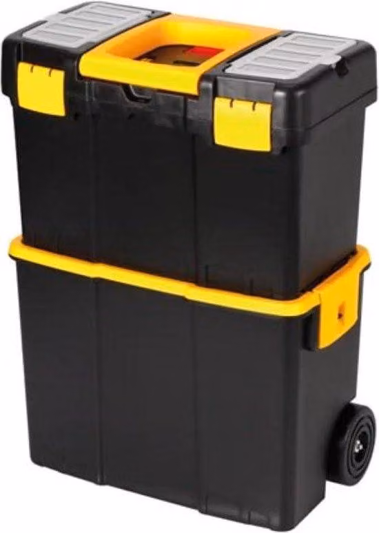 Cassetta degli attrezzi in plastica con rotelle, altezza 62 cm, cassetta in plastica