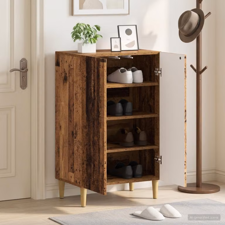 Mobile porta scarpe vidaXL ARNHEM in legno marrone, L: 59,5 cm, P: 39,5 cm, H: 90 cm