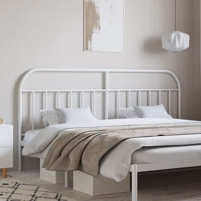 Testiera di ricambio in metallo bianco lacca vidaXL per letto 200x200 cm