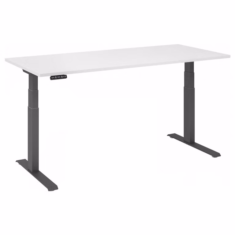 Scrivania regolabile in altezza XDKB | 2 motori | 120 - 180 cm | elettrica, dimensioni piano d'appoggio:180 x 80 cm, colore piano d'appoggio:bianco, colore struttura:grafite