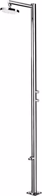 Doccia da Giardino Ama Luxury Venere con 2 Temporizzatori e Lavapiedi in Acciaio Inox Color Argento