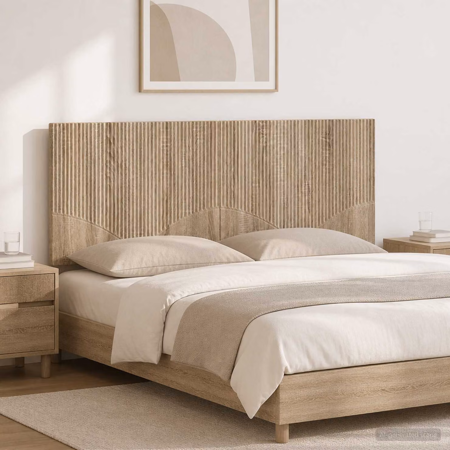 Testiera da muro vidaXL HOORN in legno ingegnerizzato Rovere Sonoma con mensola integrata, marrone