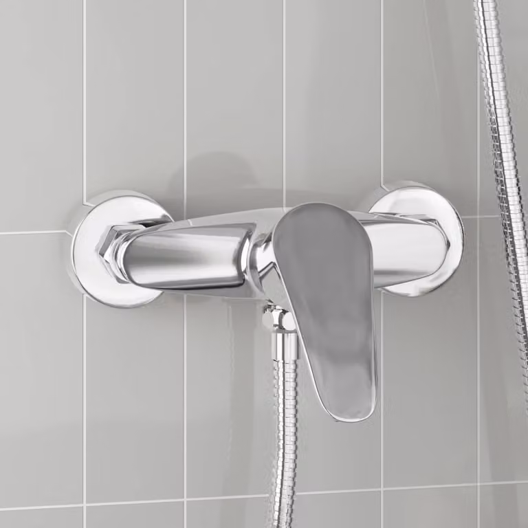 Miscelatore per doccia vidaXL in ottone color cromo lucido G 1/2 pollici
