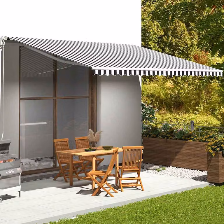 Tessuto di ricambio per tenda da sole vidaXL in poliestere, antracite e bianco, L: 500 cm x P: 350 cm