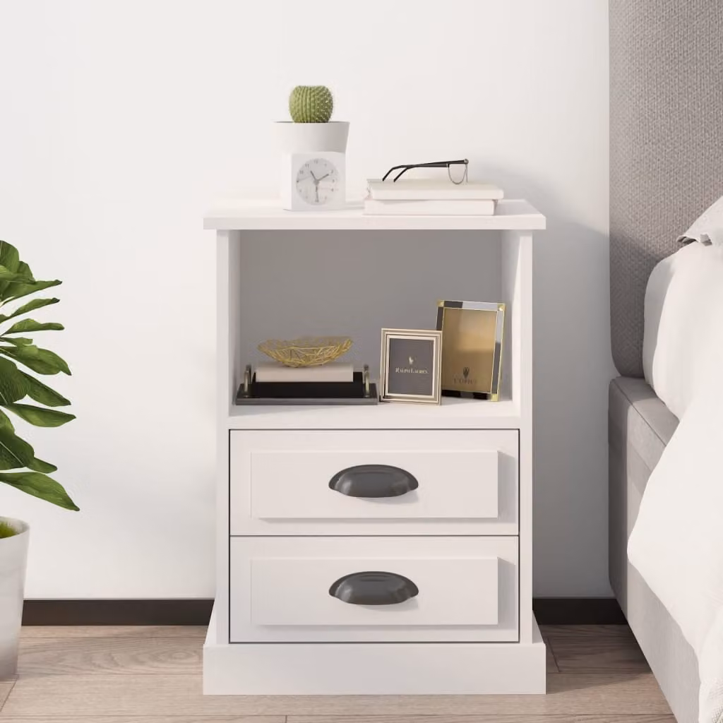Comodino sospeso vidaXL Bianco moderno L: 43 cm, P: 36 cm, H: 60 cm