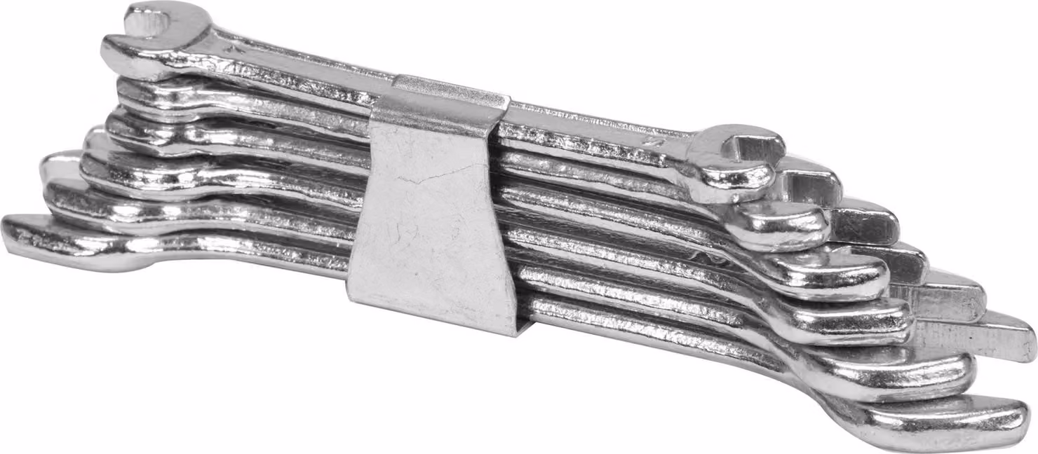 Set di chiavi a forchetta da 8 pezzi, 6–22 mm, con clip
