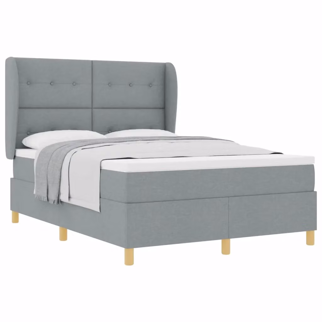 Letto ibrido con testiera in tessuto grigio vidaXL L: 140 cm, P: 190 cm – 2