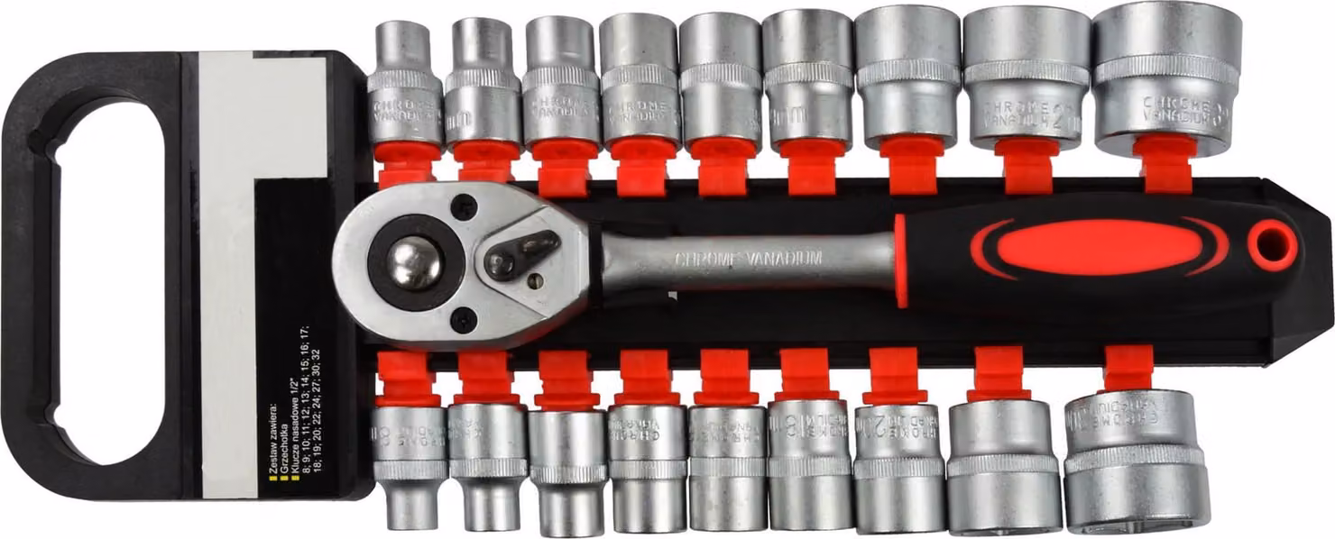 Set di chiavi a bussola da 18 pezzi 8-32 mm 1/2" Chiave a cricchetto CrV Cricchetto G107