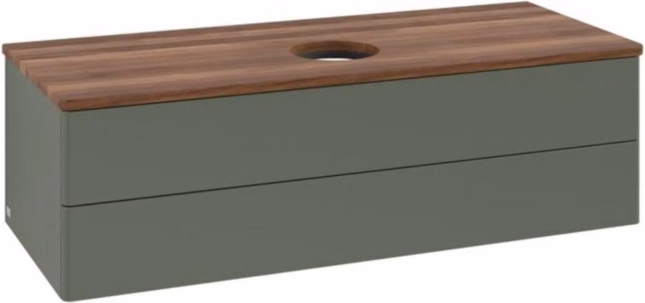 V&B Mobiletto senza struttura frontale, con illuminazione Antao 120x36x50cm, WBP w. wal, lea gre. m Lac