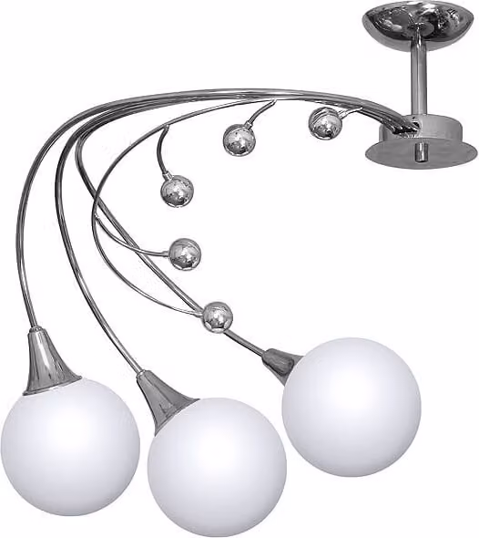 Lampada a sospensione BILA cromata bianca 3xE14x40W in vetro, dimensioni: 50x50x50 cm, IP20, Aldex