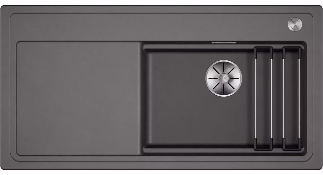 Lavello in granito ETAGON XL 6S, colore grigio vulcanico, dimensioni 100x51x20,2 cm, da incasso