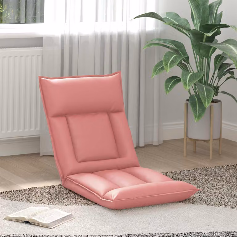 Sedia a pavimento regolabile vidaXL in similpelle rosa