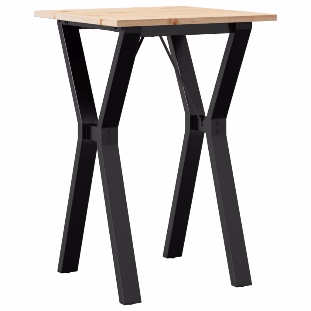 Tavolo da Pranzo Telaio a Y 50x50x75 cm Legno Pino e Acciaio