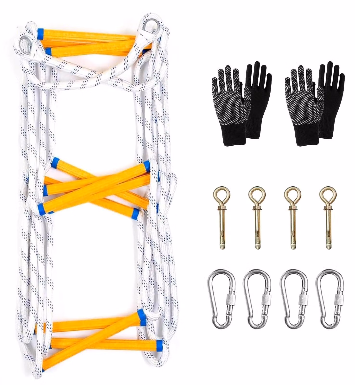 Scala antincendio - Scala a corda - Scala di soccorso portatile - 10 metri - Nylon ignifugo - Sicurezza per adulti - Adatta per finestre...