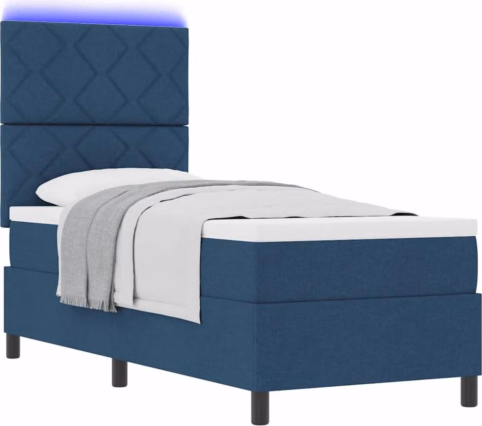 SYFAX™ Letto a molle con materasso con led Blu 80 x 200 cm Tessuto