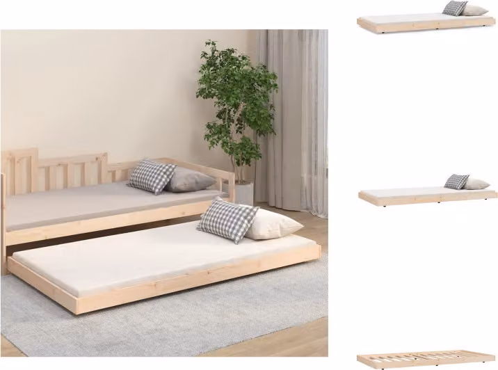 vidaXL Letto in legno massiccio 100x200 cm pino - Letti e strutture letto