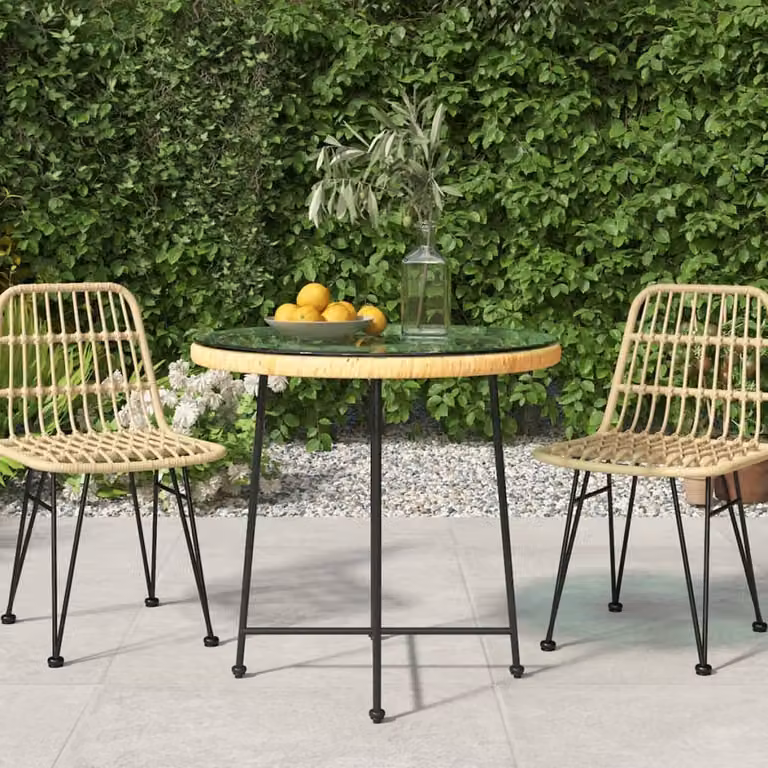 Tavolo da pranzo The Living Store Ø80 cm in vetro temperato e acciaio