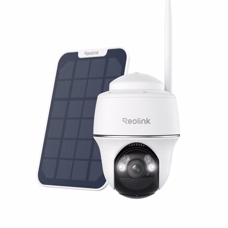 Telecamera di sorveglianza IP Reolink 2K PTZ a batteria solare WLAN Telecamera da esterno Argus PT Pro con pannello solare, WiFi a 2,4/5GHz, rilevamento persone/veicoli, sensore PIR, audio a 2 vie
