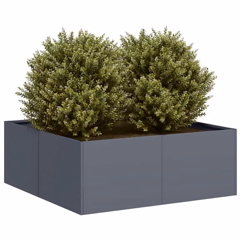 Fioriera vidaXL in acciaio color antracite L: 80 cm, P: 80 cm, H: 30 cm