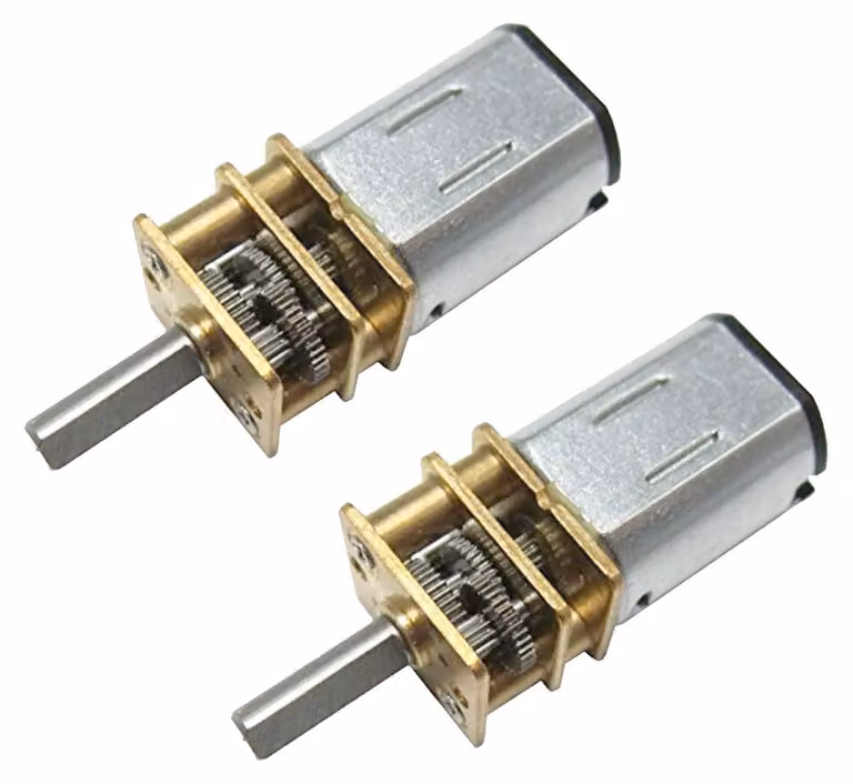 Motore a corrente continua N20 con riduttore, 6V, 15 giri al minuto, albero da 10 mm, confezione da 2 pezzi
