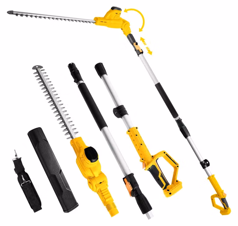 Potatore elettrico a batteria per siepi, con asta telescopica, lama da 40 cm, 20 V (senza batteria)