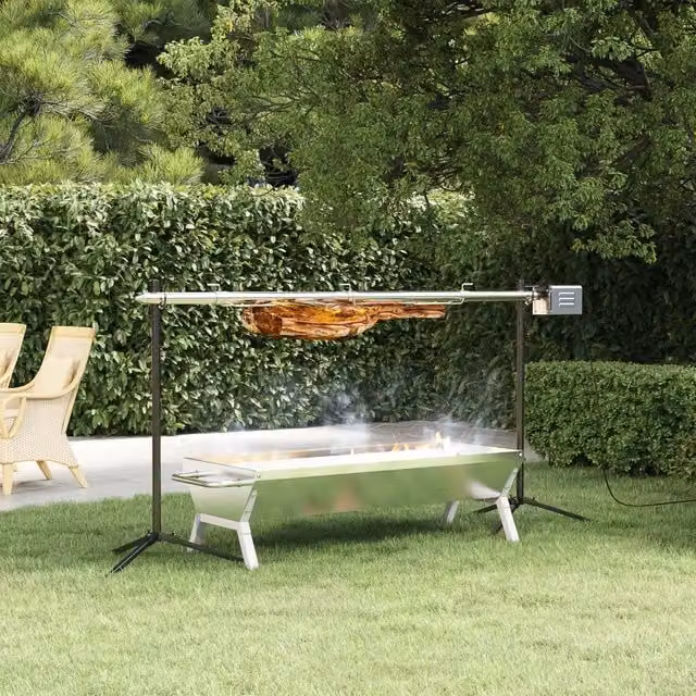 Set Griglia e Vassoio Barbecue Automatico in Acciaio Inox 3152097