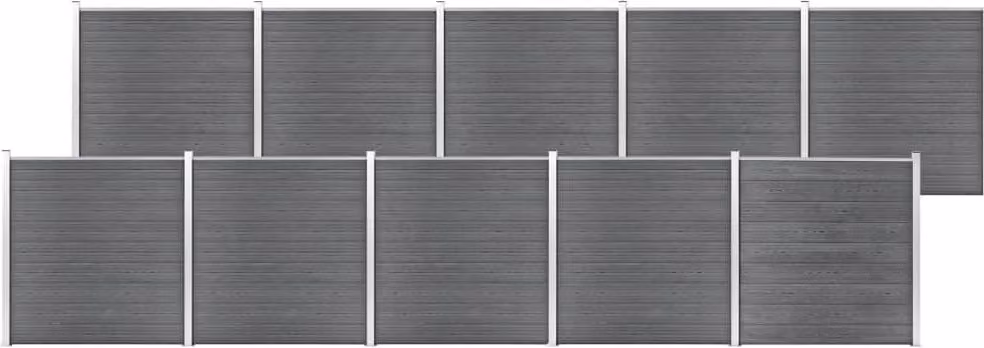 Maison Exclusive - Recinzione da giardino in WPC 1737 x 186 cm, grigio
