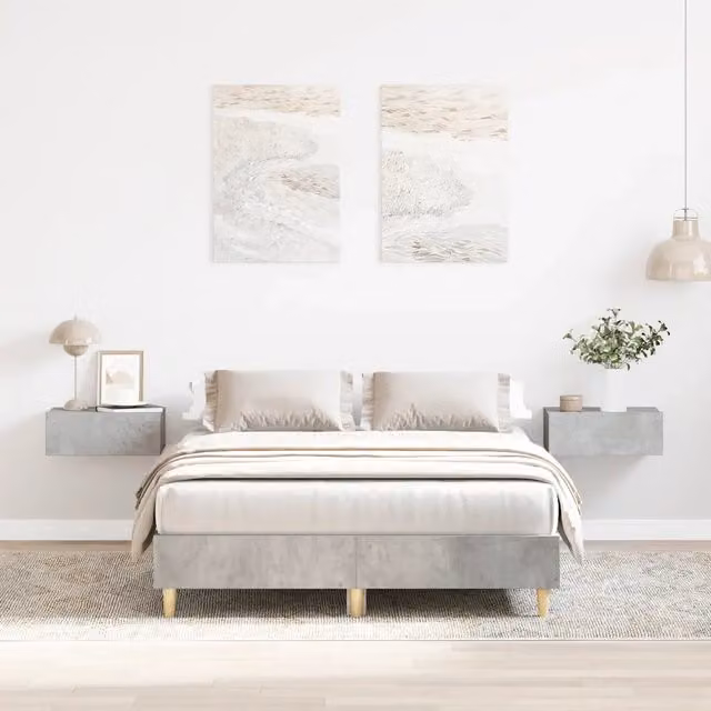 Giroletto senza Materasso-Struttura Letto Grigio Cemento 120x200 cm Truciolato