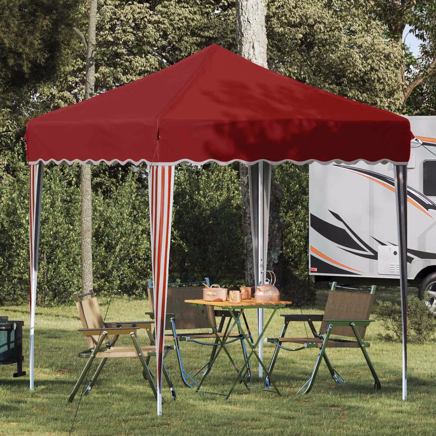 Tenda per feste a pop-up vidaXL, colore rosso, L 195 x P 195 x H 245 cm