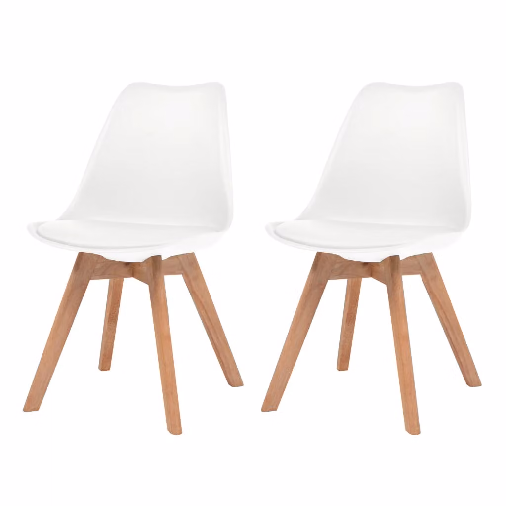Living Store: Sedie da pranzo, 2 pezzi, colore bianco, materiale: plastica