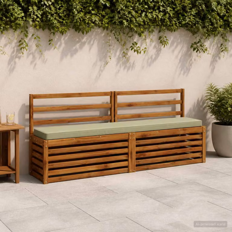Set di 2 cuscini per panchina vidaXL VUGHT in poliestere verde con rivestimento rimovibile e resistente ai raggi UV