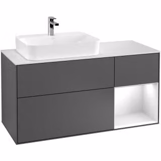 V&B mobile da parete Finion 120cm, Pl w m, Rg r md b m La, wh. m Lac