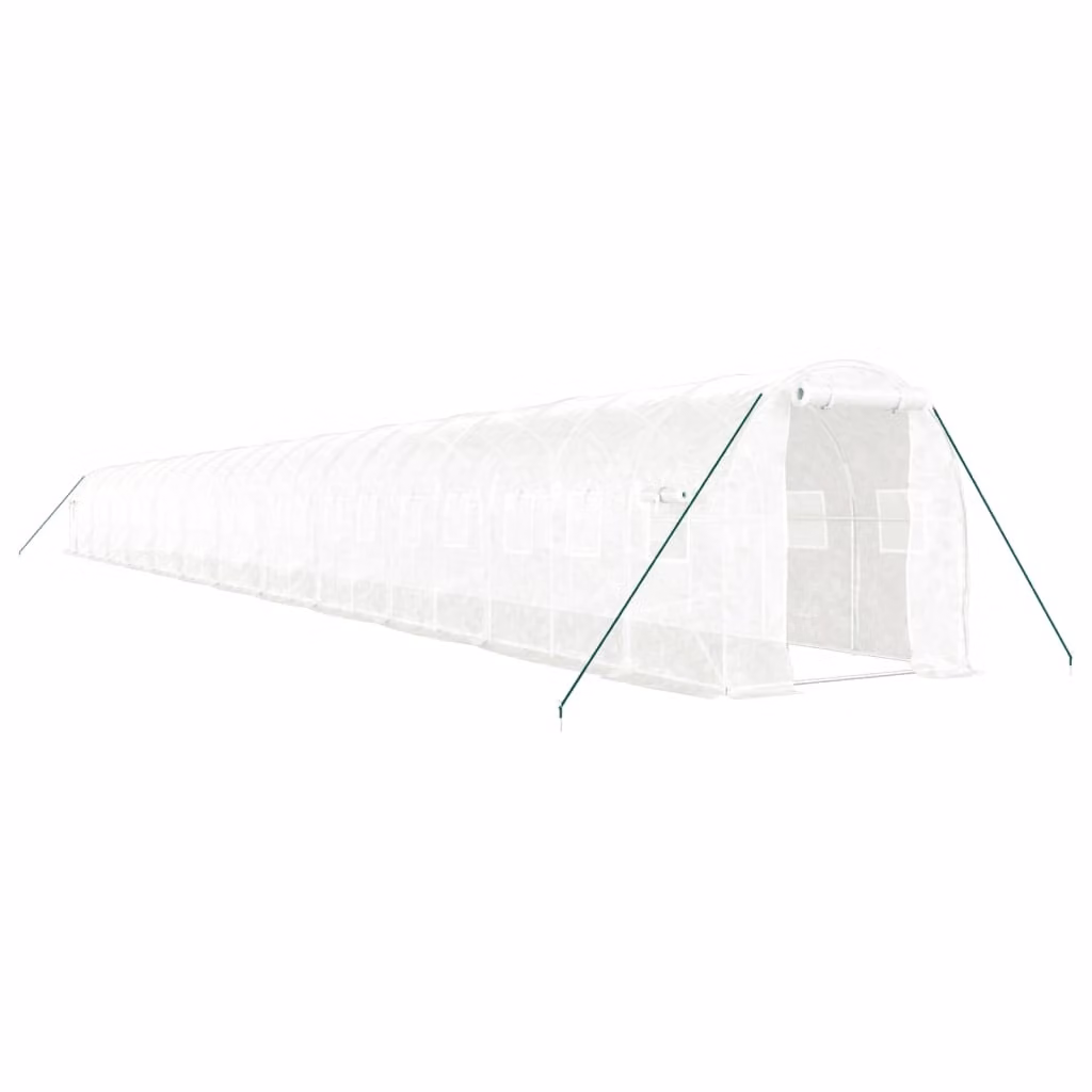 Serra con Telaio in Acciaio Bianco 48 m² 24x2x2 m