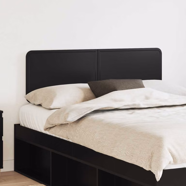 Testiera per letto vidaXL in legno ingegnerizzato rovere nero, stile minimalista