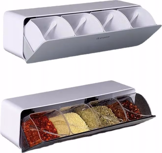 CUCINA DA TAVOLO Dispenser di spezie 8 posti 2 scomparti 30cm Organizzatore