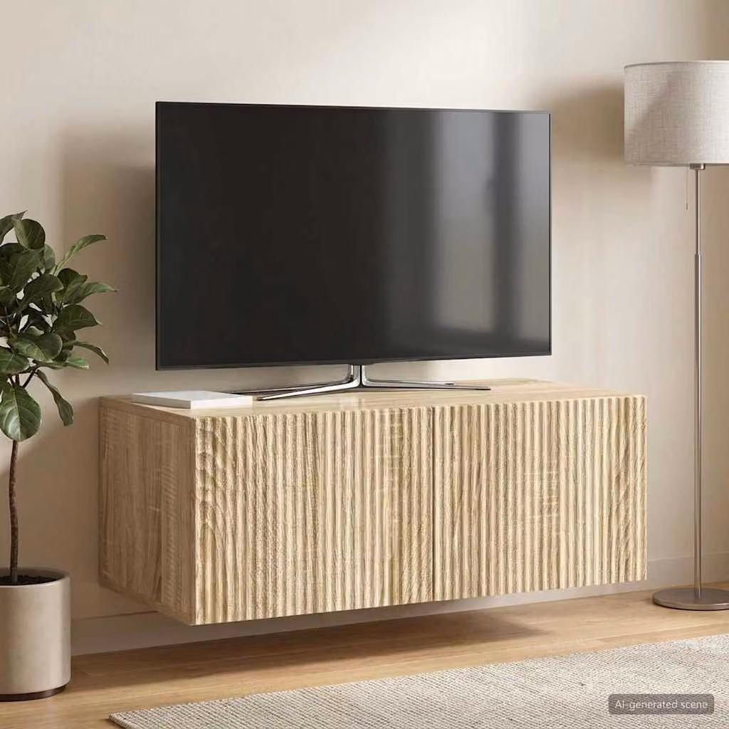 Mobile Porta TV da Muro vidaXL Moderno in Legno Marrone L: 78,5 cm, P: 41 cm, H: 30 cm