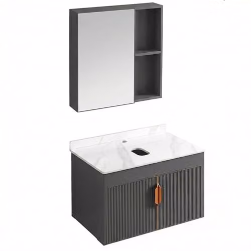 Rea - Set di mobili da bagno con ripiano Modo 60 cm Grigio - 48 x 60 x 0 cm
