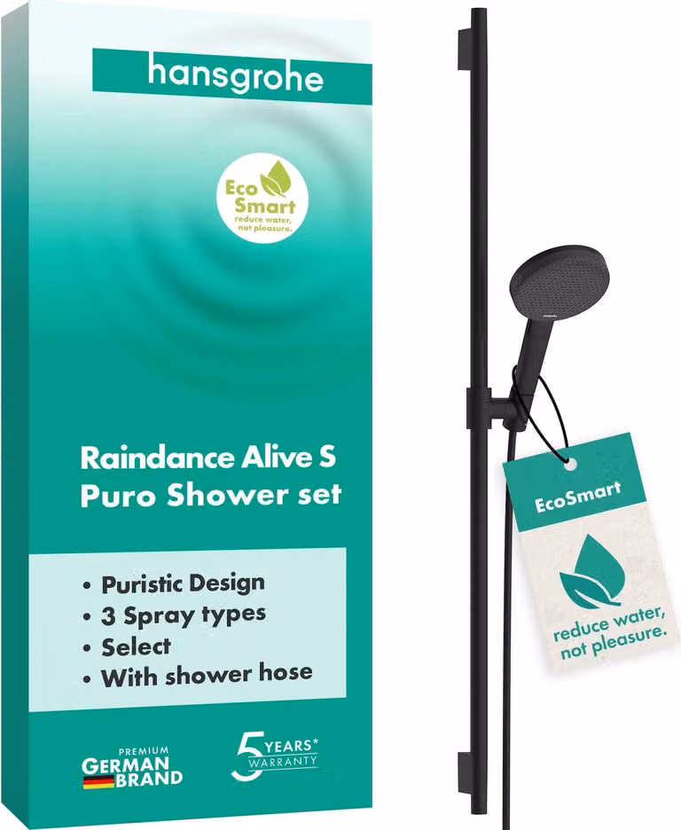 Set doccia hansgrohe Raindance Alive Select S 125 3jet EcoSmart Uni.PuroS 900 mm MSW, 1 pz.