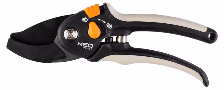 NEO TOOLS: Forbice da giardino "Amboss", forbice per potatura, ideale per tagliare legno secco, design ergonomico, rivestimento in PTFE