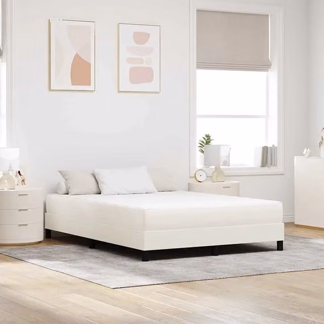 Materasso-Materasso per letto Crema 160 x 200 cm Tessuto