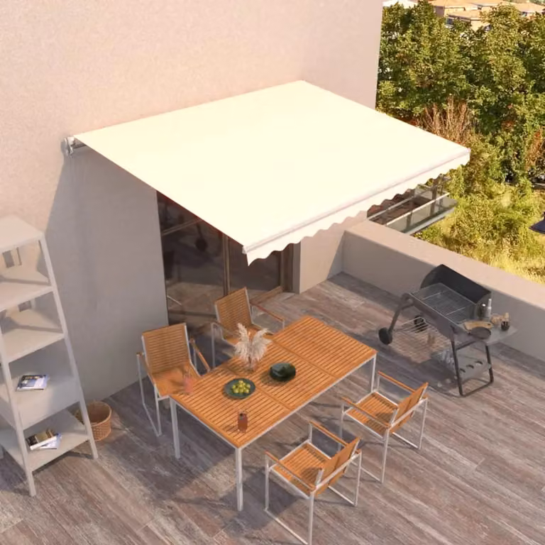 Tenda retrattile vidaXL color crema in poliestere e alluminio, L: 450 cm, P: 350 cm