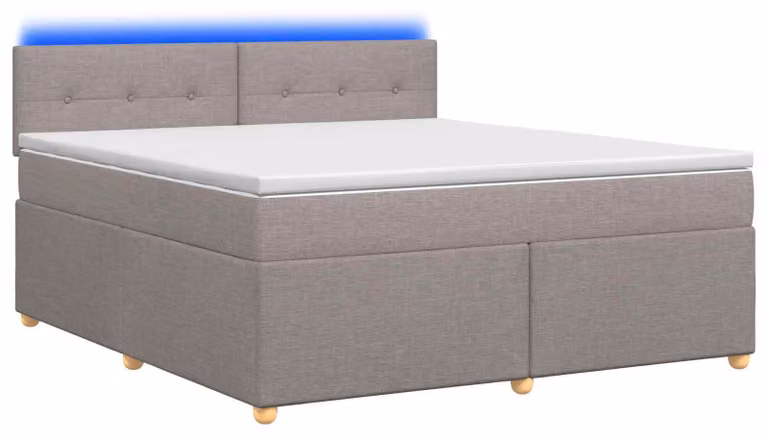 Letto a molle con materasso Taupe 140 x 200 cm in tessuto