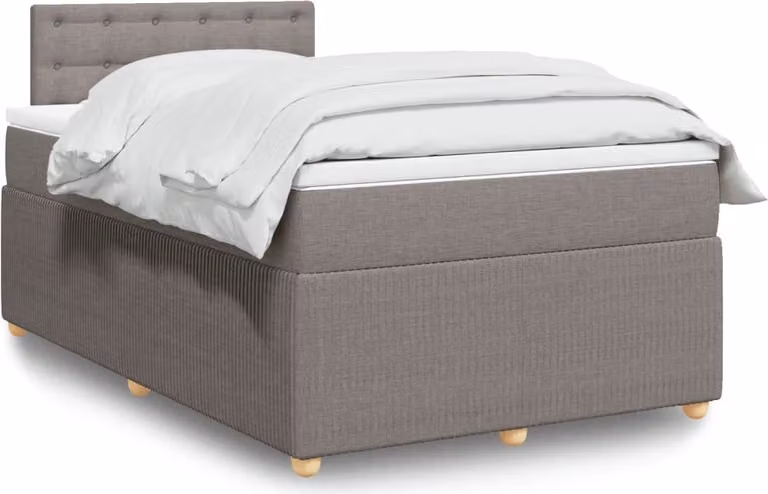 Maison Exclusive - Letto boxspring con materasso Taupe 120x190 cm Tessuto