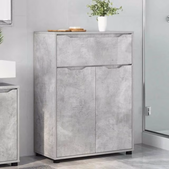 Mobile da bagno moderno vidaXL grigio opaco con ante e cassetti L/P/H: 72,5 x 36,5 x 100 cm